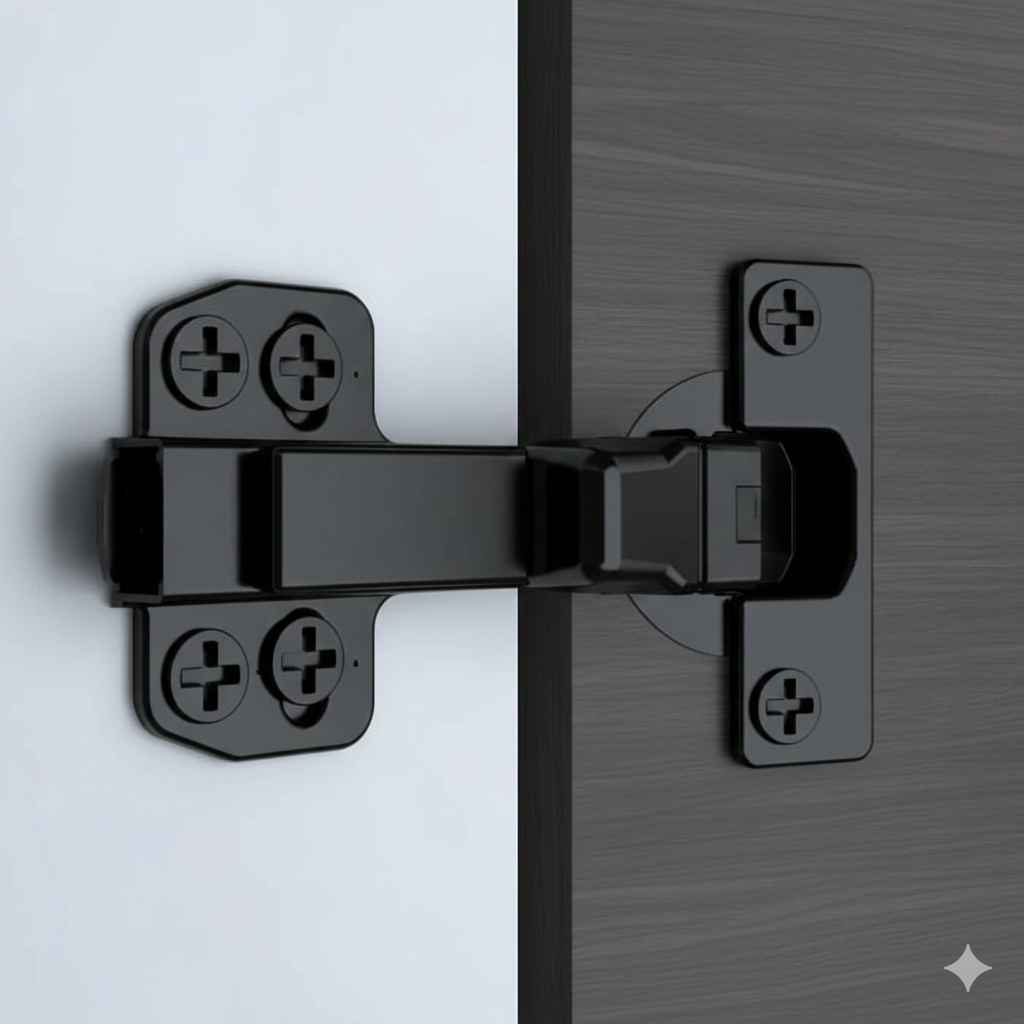 Cabinet hinges hardware close-up