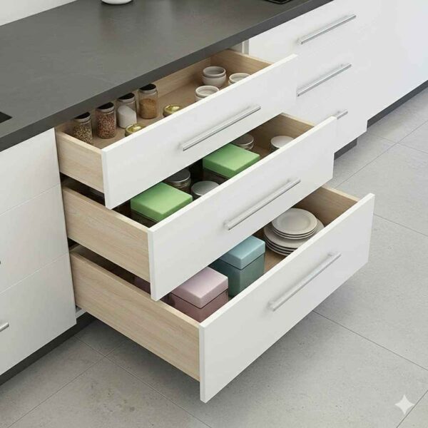 Heber Tandem Box Drawer – Soft Close Modular Kitchen Drawer (45 Kg Load Capacity)